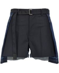 Sacai - Belted Waist Shorts - Lyst