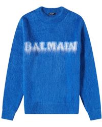 Balmain - Retro Brushed Crewneck Jumper - Lyst