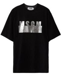 MSGM - Logo Details T-Shirt - Lyst