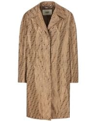 Fendi - Ff Printed Long Sleeved Coat - Lyst