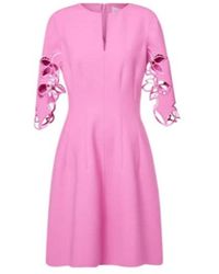 Oscar de la Renta - Embroidered Wool-Blend Lace Midi Dress - Lyst