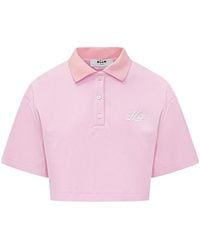 MSGM - Short-Sleeved Cropped Top - Lyst