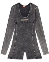 DIESEL - Long-Sleeved Scoop-Neck Playsuit - Lyst