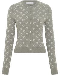 Marine Serre - Moon Jacquard Knit Fitted Cardigan - Lyst