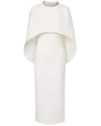 Roland Mouret - Caped Crystal-Embellished Crêpe Midi Dress - Lyst