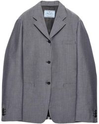 Prada - Single-Breasted Kid Mohair Jacket - Lyst
