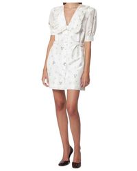 Alessandra Rich - Floral-Print Ruffled-Collar Dress - Lyst