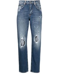 Dolce & Gabbana - Distressed Straight Leg Jeans - Lyst