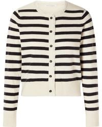 Maria McManus - Striped Frayed Cashmere And Cotton-Blend Cardigan - Lyst