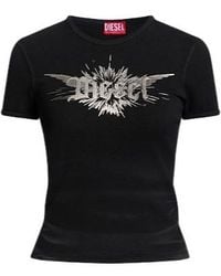 DIESEL - Printed Solid-Color T-Shirt - Lyst
