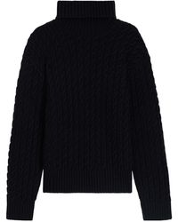 BOSS - Wave Cable-Knit Turtleneck Sweater - Lyst