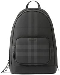 Burberry - Logo Printed Checked Backpack - Lyst