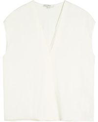 Vince - Double-Layered V-Neck Silk-Blend Top - Lyst