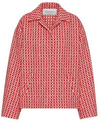 Valentino - Optical Bouclé Classic-Collar Jacket - Lyst