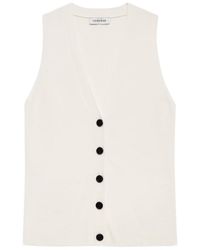 Anine Bing - Plunging V-Neck Ribbed-Knit Vest - Lyst