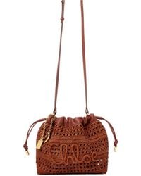 Chloé - Chloé Logo Detailed Drawstring Mini Shoulder Bag - Lyst