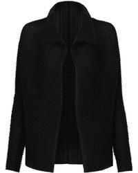 Issey Miyake - Wooly Pleats Open Cardigan - Lyst