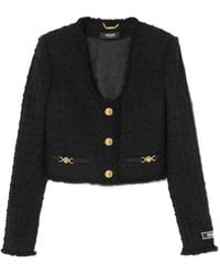 Versace - Button-Up Cropped Jacket - Lyst