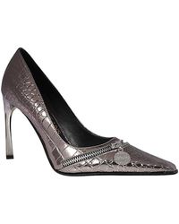 Versace Jeans Couture - Zip-Detail 105Mm Crocodile-Embossed Pumps - Lyst