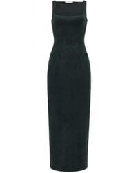 Alaïa - Square-Neck Sleeveless Midi Dress - Lyst