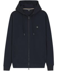BOSS - Boss Double B Monogram Zip-Up Hoodie - Lyst