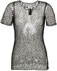 Maison Margiela - Dot-Embroidered Semi-Sheer Top - Lyst