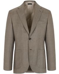 Brioni - Zefiro Taupe Silk, Cashmere And Linen Soffio Blazer - Lyst