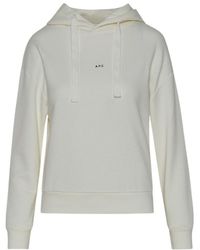 A.P.C. - Logo Detailed Drawstring Hoodie - Lyst