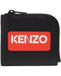 KENZO - Logo-Printed Zipped Wallet - Lyst