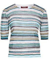 Max Mara - Striped Boat-Neck Knit Top - Lyst