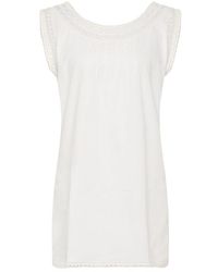 Posse - Danielle Lace-Trimmed Cotton Mini Dress - Lyst