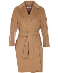Max Mara - 'S Arona Belted Long-Sleeved Coat - Lyst