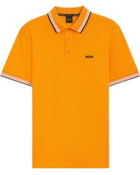 BOSS - Tipped-Collar Logo Polo Shirt - Lyst