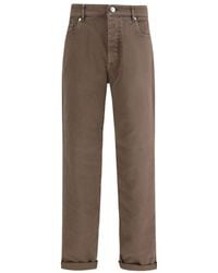 Brunello Cucinelli - Logo Patch Straight-Leg Jeans - Lyst