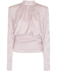ROTATE BIRGER CHRISTENSEN - High-Neck Ruched Top - Lyst