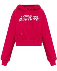 Versace Jeans Couture - Couture Logo Embroidered Drawstring Hoodie - Lyst