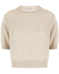 Brunello Cucinelli - Sequined Short-Sleeve Jumper - Lyst