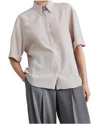 Brunello Cucinelli - Monili Bead-Embellished Silk Shirt - Lyst