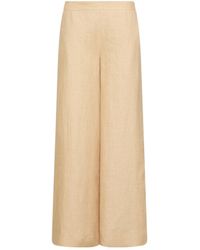 Marella - Linen Wide-Leg Trousers - Lyst