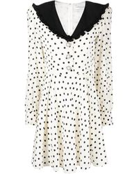 Alessandra Rich - Polka Dot-Print Flared Dress - Lyst