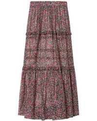 Isabel Marant - Volomia Cotton Voile Floral Print Skirt - Lyst