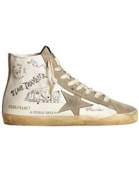 Golden Goose - Francy With Dove Suede Inserts And All-Over Lettering - Lyst