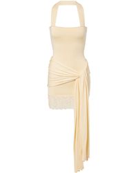 AYA MUSE - Lace-Trimmed Silk Cotton Mini Dress - Lyst