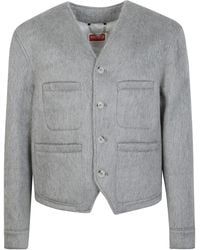 KENZO - Collarless Jacket - Lyst
