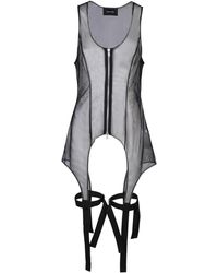Simone Rocha - Mesh Zip-Up Bodysuit - Lyst