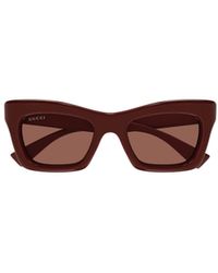 Gucci - Eyewear Rectangular Frame Sunglasses - Lyst