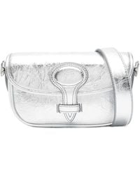 Bally - Metallic-Leather Flap Shoulder Bag - Lyst