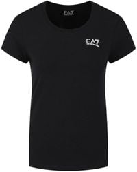 EA7 - T-Shirt With Round Neck And Short Sleeves - Lyst