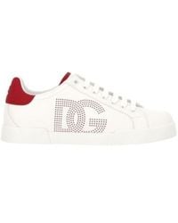 Dolce & Gabbana - Portofino Leather Low-Top Sneakers - Lyst