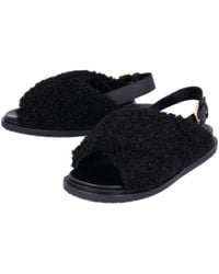 Marni - Curly Shearling Fussbett Slide - Lyst